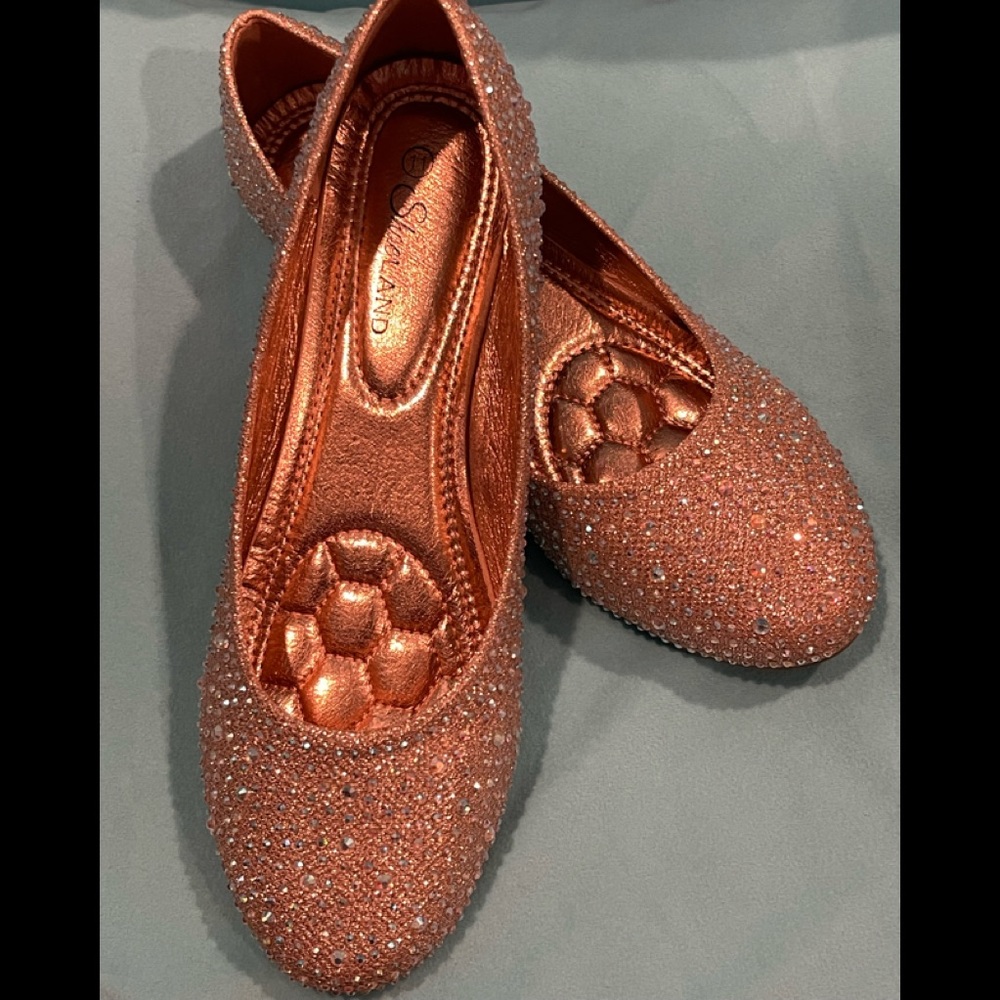 Shoe Land bling round toe flats